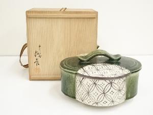 加藤景陶造　織部菓子器（保護箱）